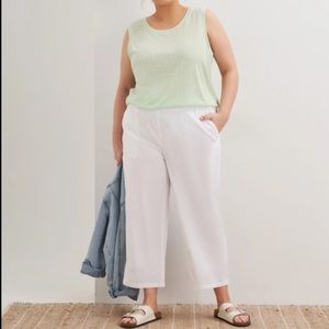 Lane Bryant White Crop Linen Pants Sz 26 & 28